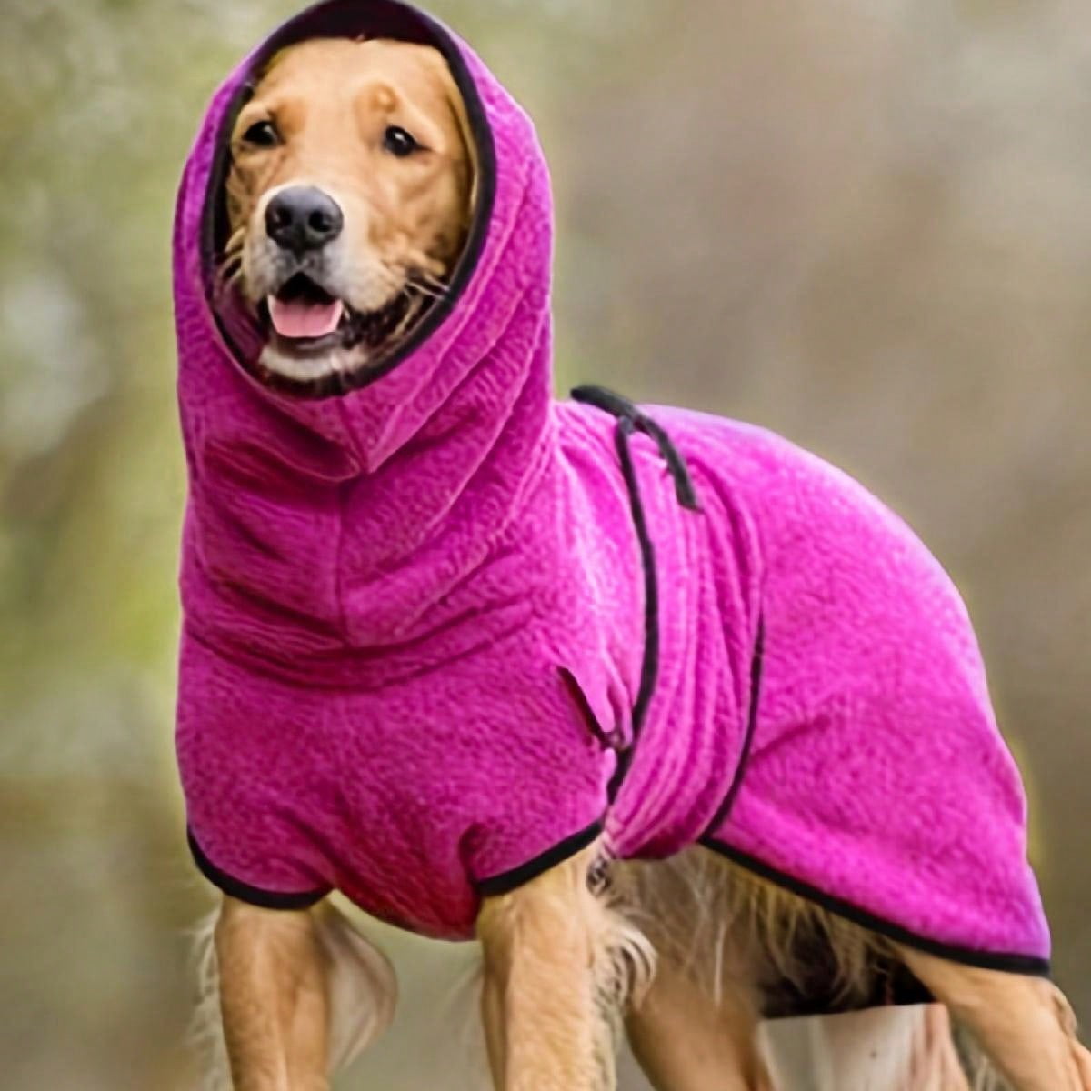 Dog Winter Fleece Jumpsuit Romper - Turtleneck, Four-Leg Design For Italian Greyhounds, Whippets (Size M, Black)