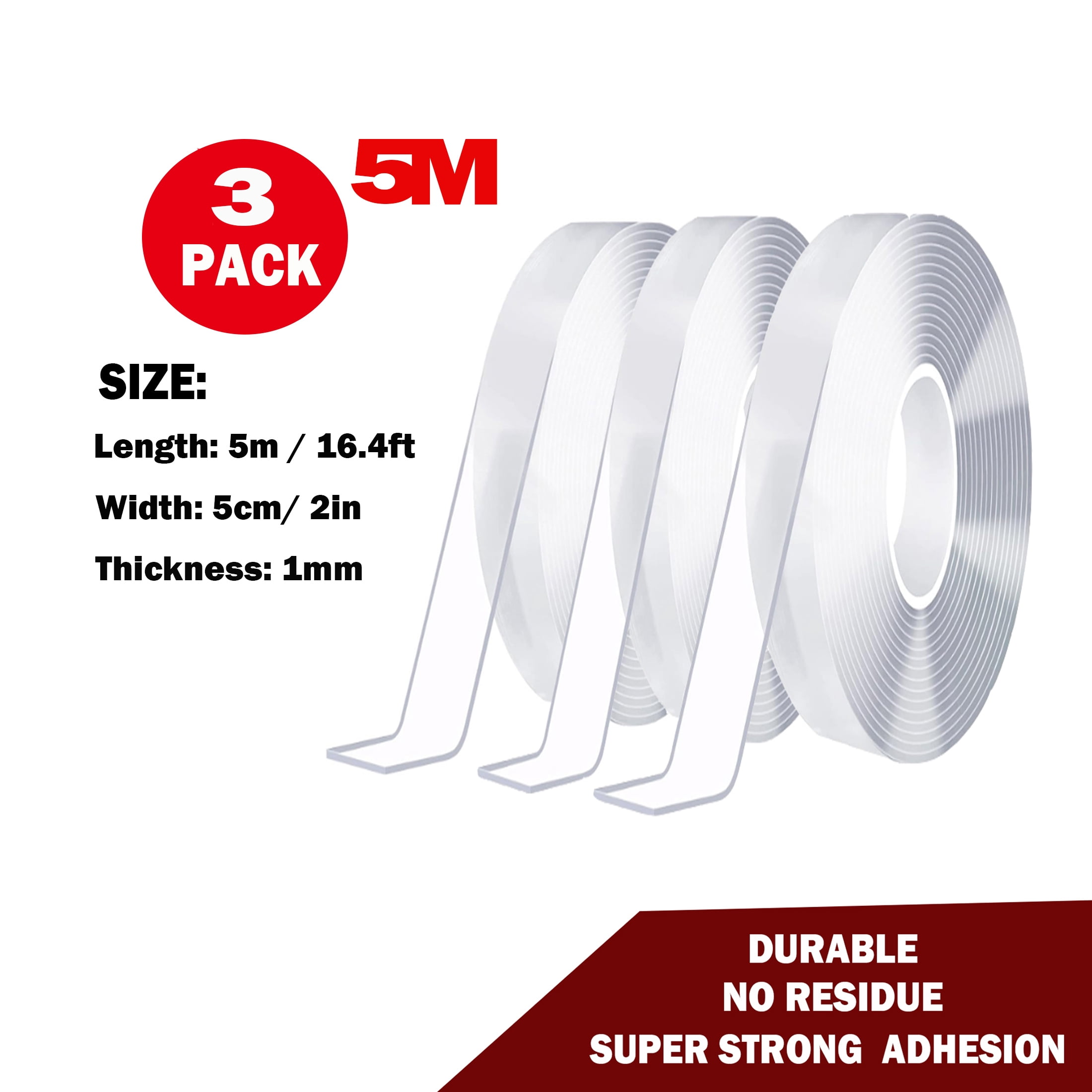 Generic  Double Sided Tape, 3 Pack, 5m/16.4ft