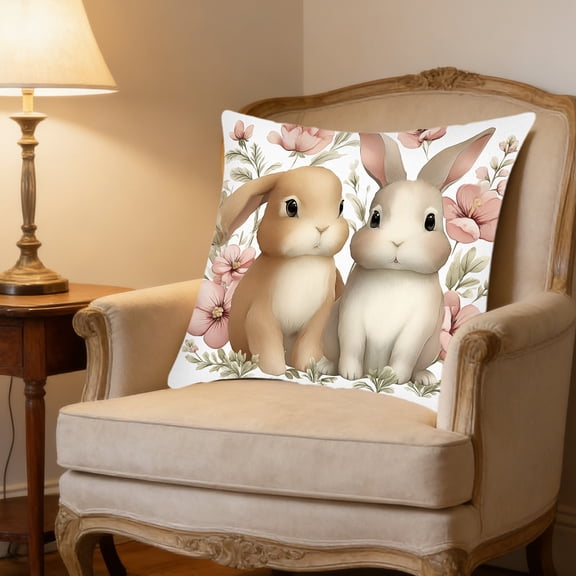 Generic Easter Pillow Covers Happy Easter Decorations for Home Bunny Pillowcase Eggs Decorative Spring Home Decor for Sofa Couch