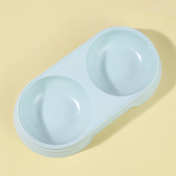 Generic Elevated Pet Water and Food Bowl Set, Plastic Double Bowls for Dogs and Cats in One Stand, Non-Slip Stable Design for Easy Feeding, Blue