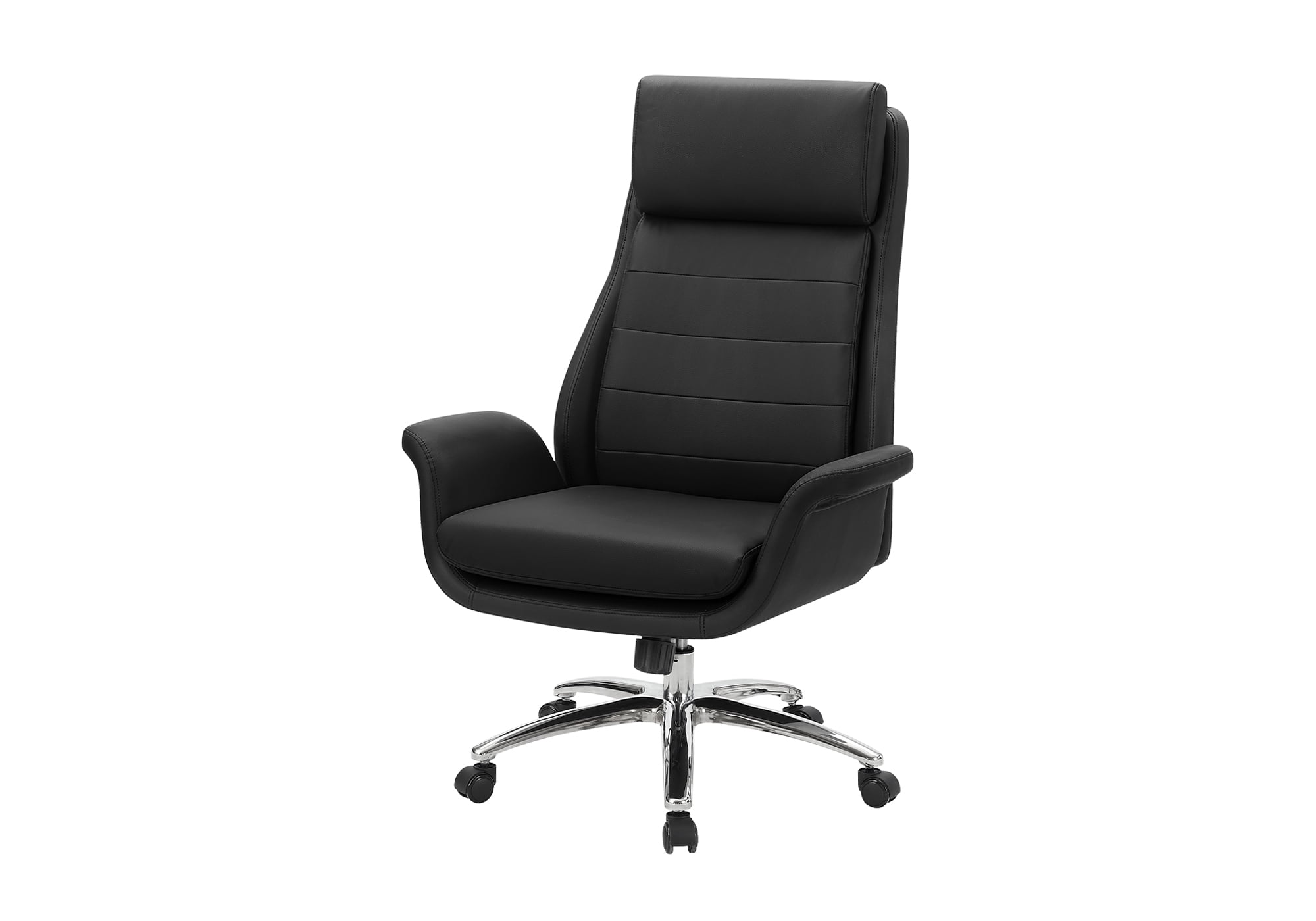 Monarch Specialties - I 7253 Office Chair, Armrests, Ergonomic, Swivel, Work, Black Leather Look