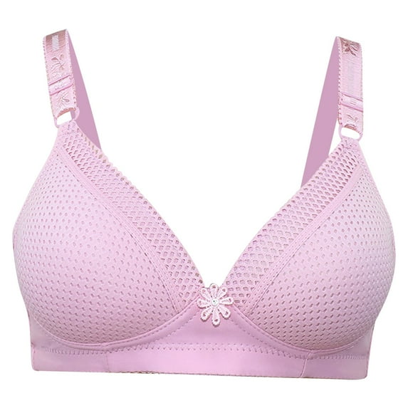 Generic Everyday Bra for Women Full Coverage Compression Bra No Underwire Lace Unlined Bras Lightly Padded Bras