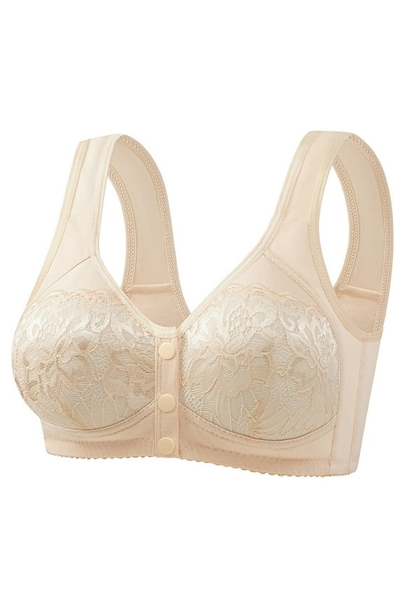 Everyday Cozy Bras - Women Cotton Soft Cup Bra Full-Freedom Front Lace Close Bras