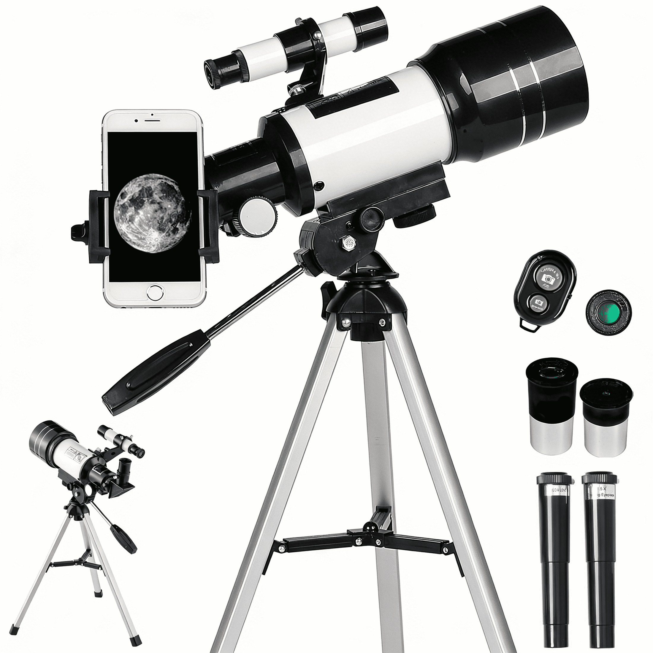 PokEpic 70mm Aperture Refractor Telescope for Beginners 150X with Moon ...
