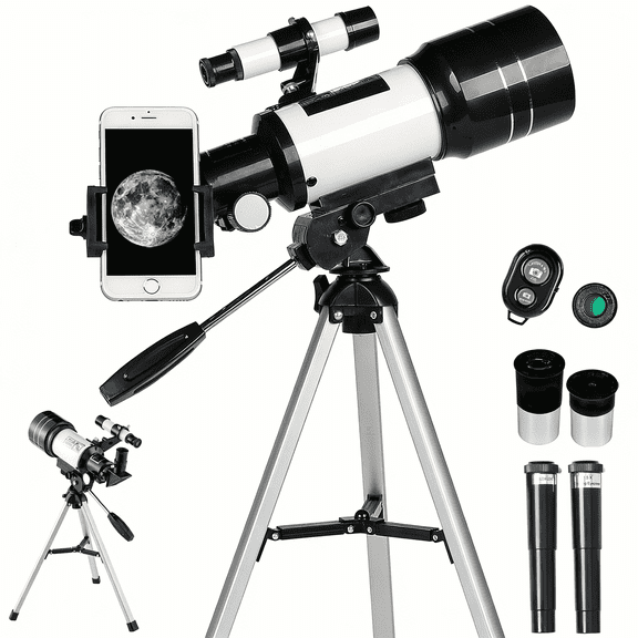 Generic F30070M Telescope 70mm Aperture 300mm Focal Length for Beginners with Phone Adapter Bluetooth Remote