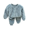 thumbnail image 1 of Generic Fall Clothes Sleepwear Autumn Winter Solid Color Children's Sleepwear Set Home Clothes For Boys And Girls Medium And Small Thick Warm Sleepwear(6-12 Months,Blue), 1 of 5