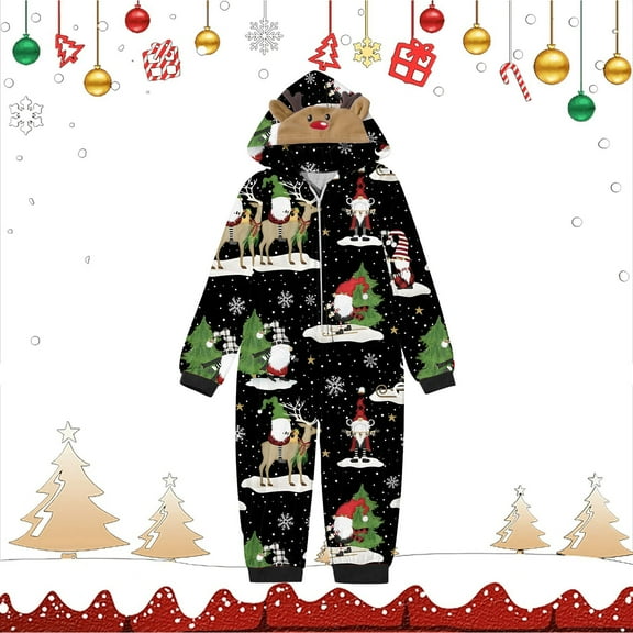 Generic Family Christmas Pajamas Matching Sets Christmas Pajamas for Family Holiday Family Sleepwear Set Long Sleeves Pant Christmas Jumpsuits Snowflakes Santa Christmas Xmas Jammies