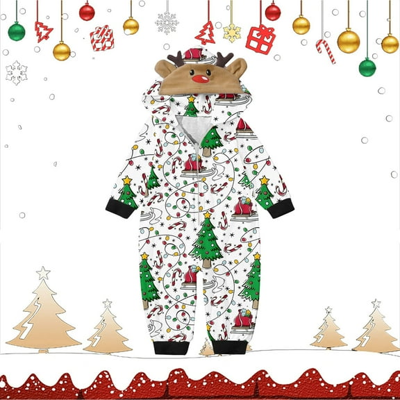 Generic Family Christmas Pajamas Matching Sets, Xmas Pjs Mathching Set, Holiday Sleepwear for Couples Sleevewear Outfit Christmas Family Matching Pajamas for The Whole Family