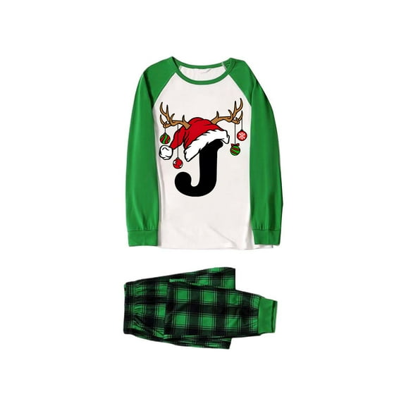 Generic Family Matching Outfits Christmas Pajamas Set 2024 Family Christmas Printed Parent Child Outfit Festive Xmas Jammies Sets for the Whole Family Holiday Pjs New Year (M,a-Green)