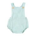 thumbnail image 1 of Generic Fashion Jumpsuit for Kids Baby Cotton Solid Color Top Sleeved Jumpsuit for Cute Versatile Lightweight Clothing(12-18 Months,Light Blue), 1 of 3