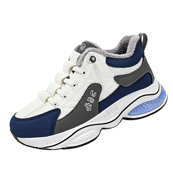 Generic Fashion All Seasons Children Sports Shoes Girls Boys Flat Sole Thick Sole Non Slip Comfortable Casual Kids Running Sneakers Basketball(9-9.5 Years,White)