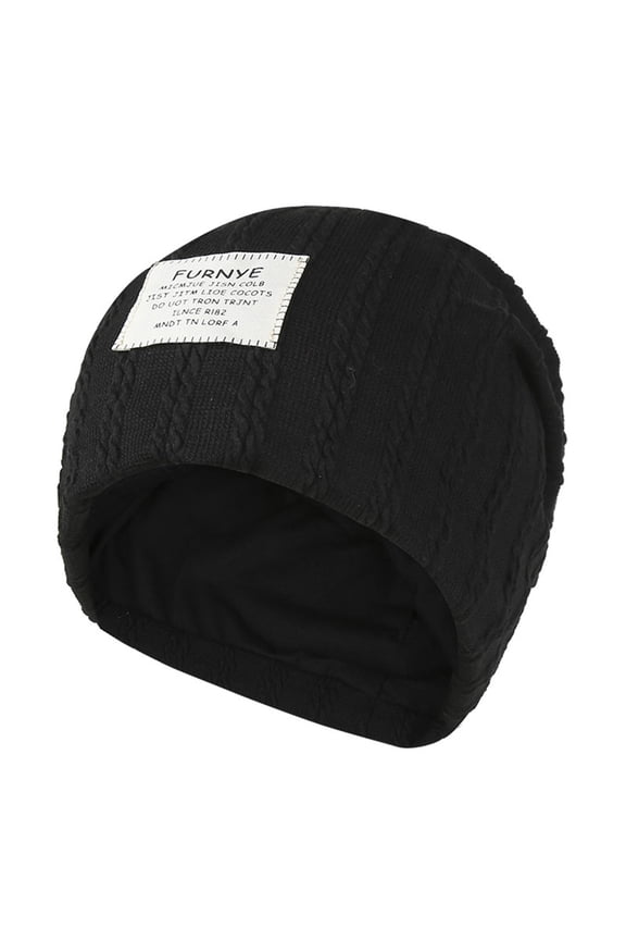 Generic Fashionable Winter Beanie Mens And Womens Patch Pile Hat Twist Pullover Cap Ear Guard Warm Cap Men And Women Knit Beanie Trendy Knitted Slouchy Cap Casual Cable Knit Beanie