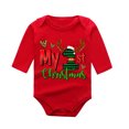 thumbnail image 1 of Generic Xmas Baby Boys Girls Letter Cute Long Sleeve Romper Outfit Christmas Clothes Autumn Winter Clothes for Holiday Party Christmas（9-12 Months Multi-color）, 1 of 3