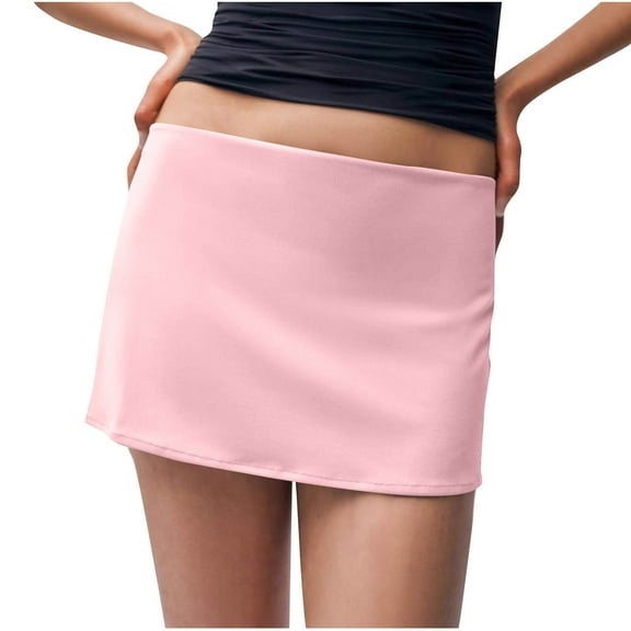 Generic Fitted Mini Skirt for Women Sexy Mid Waisted Bodycon Pencil Skirt Y2k Summer Short Skirts with Side Split Underneath