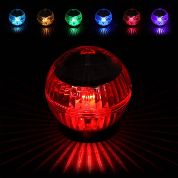 Generic Floating Water Fountain with Underwater Lights,Waterproof Solar Pool Lights That Float,Pool Lights Hangable LED Disco Glow Ball Lights for Pond Garden