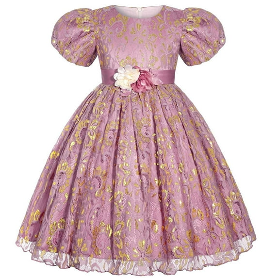 Generic Flower Girl Dress Toddler New Children's Lace Wedding Skirt Princess Dresses Attended The Party To Attend The Event Elegant for Evening Formal Dance Gown(9-10 Years,Pink)