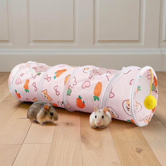 Generic Foldable Small Pet Tunnel for Hamsters Ferrets and Mice, Collapsible Play Tube for Exercise and Hiding, Lightweight and Portable Fun Interactive Toy