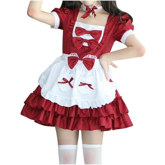 Generic French Maid Dress Pure Maid Uniform Suit Short Sleeve Neck Dress 2025