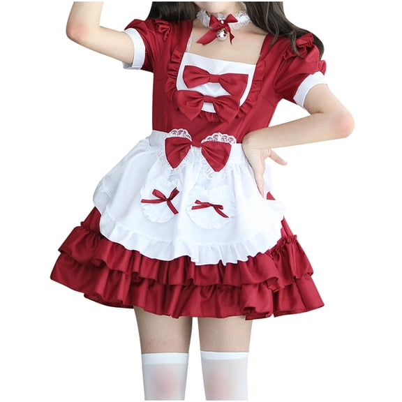 Generic French Maid Dress Pure Maid Uniform Suit Short Sleeve Neck Dress 2025
