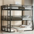 thumbnail image 1 of Generic Full over Full over Full Triple Bunk Bed - Heavy Duty Metal Frame with Safety Guardrails, Noise Reduced Design /Shared Bedrooms, Black Finish, 1 of 9