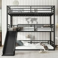 thumbnail image 1 of Generic Full over Full over Full Triple Bunk Bed with Slide - Heavy-Duty Metal Frame, Safety Guardrails & Noise-Reduced Design /Shared Rooms, Black, 1 of 9