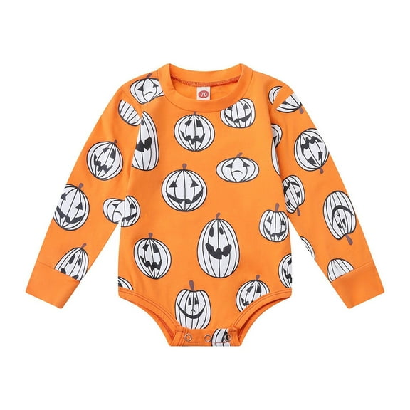 Generic Funny Romper Sweatshirt Halloween Toddler Kids Child Baby Boys Girls Cute Cartoon Long Sleeve Romper Bodysuit Clothes Outfits Christmas Baby Bodysuit With Reindeer