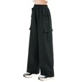 thumbnail image 1 of Generic Girl's Cargo Parachute Pants Wide Leg Baggy Athletic Pant Kids High Waist Open Bottom Joggers Y2K Street Skateboard Sweatpant, 1 of 4