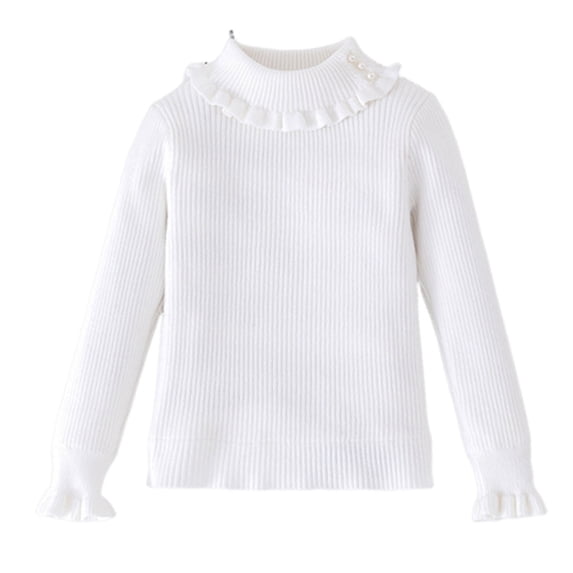 Generic Girl's Mock Turtleneck Sweater Ribbed Knit Long Sleeve Pullover Soft Stretchy Slim Fit Tops Comfortable Sweatshirt