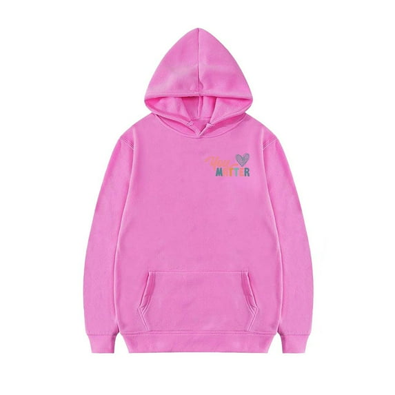 Generic Girls Children DEAR PERSON BEHIND ME Printed Hoodie Casual Versatile Padded Sweater for Toddler Boys Girls Comfortable Autumn Winter Clothe for Christmas Party(18-24 Months Pink)