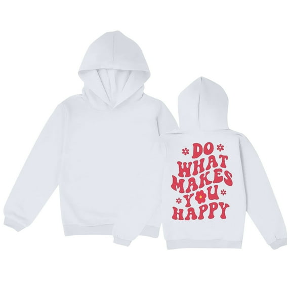 Generic Girls Children Fall Letter Print Long Sleeved Hooded Hundred Sports Sweater for Toddler Boys Girls Comfortable Autumn Winter Clothes for Holiday Christmas Party(12-18 Months White)