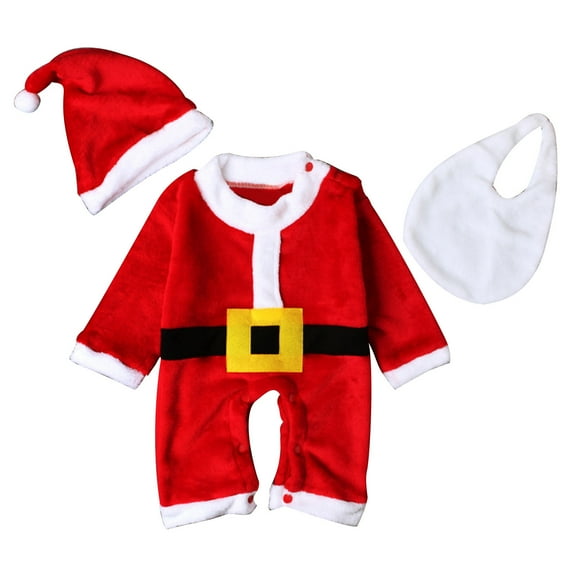 Generic Girls Christmas Toddler Baby Boys Christma Santa Romper Jumpsuit Playsuit Clothes Outfits Set for Fashion Casual Breathable Clothing(0-6 Months,Red)