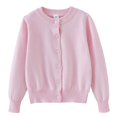 thumbnail image 1 of Generic Girls Crewneck Knitted Cardigan Long Sleeve Children Button Cotton Sweater Uniform Sweaters for Little Girl Spring and Autumn Coat Pure Cotton Sweater(4-5 Years,Pink), 1 of 4