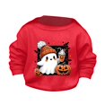 thumbnail image 1 of Generic Girls' Fashionable Round Neck Sweatshirt With Patterns Children's Halloween Cute Little Bats And Pumpkin Printed Round Neck Sweater Autumn Hoodie Kids' Festive Sweatshirt Set, 1 of 4
