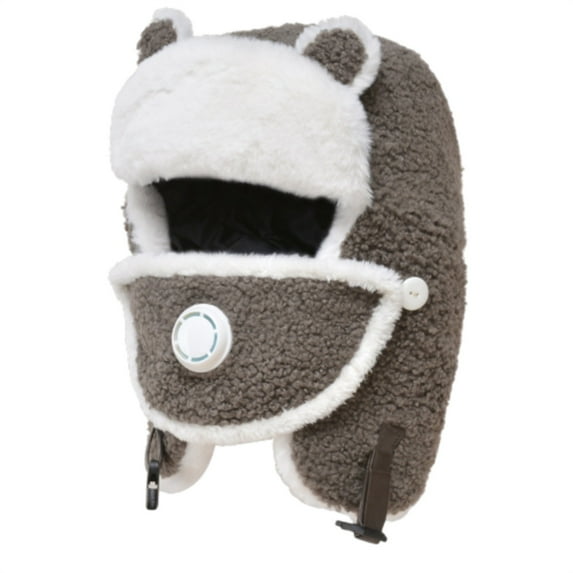 Generic Girls Hats Winter Windfall Kid Winter Ski Cap for Girls Boys Windproof Thermal Trapper Hat with Earflap Face Warmer for Lightweight Quick Dry Holiday Travel (,Khaki)