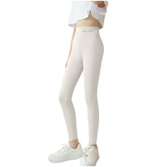 Generic Girls High Waisted Leggings Workout Gym Casual Yoga Pants for Kids School Casual Dancewear for 3-16Years