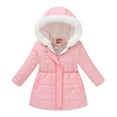 thumbnail image 1 of Generic Girls' Hooded Winter Coat For Cold Weather Children's Jackets For Boys And Girls Multicolor Waisted Printed Tie Dye Long Woolen Collar Hooded Cotton Padded Coat Girl's Winter Warm Jackets, 1 of 4
