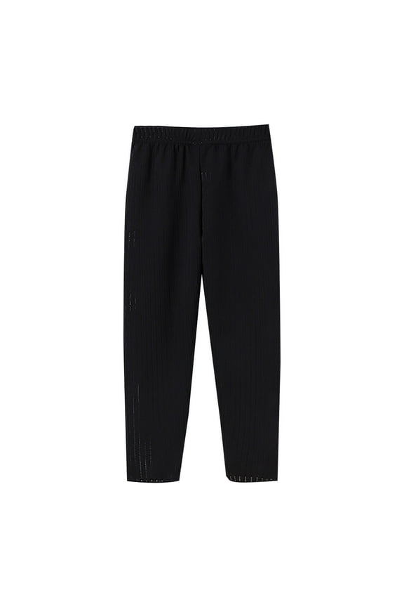 Girls Ice Silk Pants Bottoms Summer Thin Conditioning Pants Outside Casual Long Pants for 1 To 7 Years（12-18 Months Black）