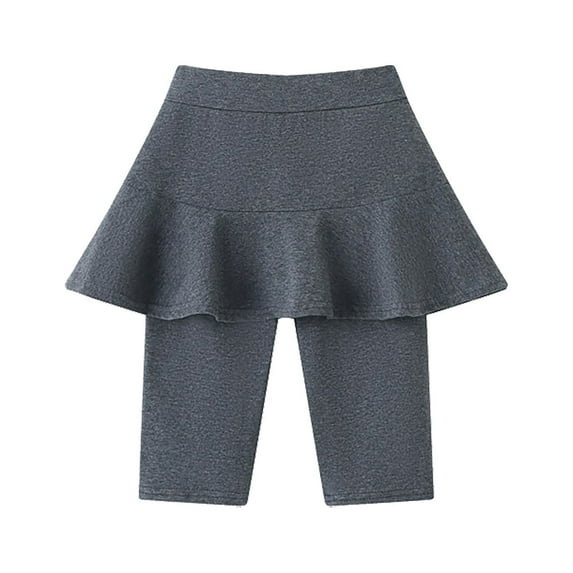 Generic Girls Knee Length Leggings With Skirt Stretchy Kids Summer Pants for Outdoor Indoor Holiday Patry(4-5 Years Red)