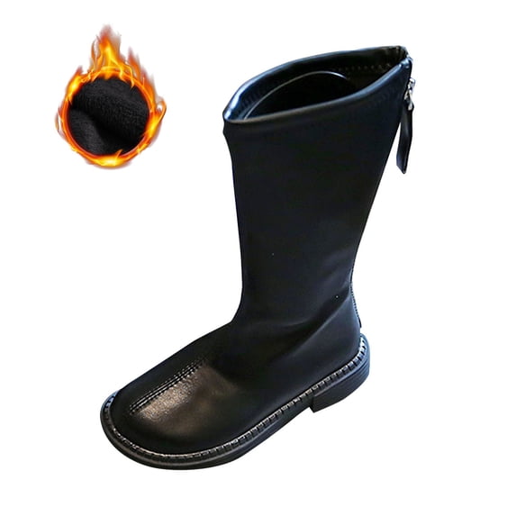 Generic Girls Leather Long Boots Kids Fashion Knee High Riding Boots Fall Winter Solid Classic Anti Slip Kid Cow Boys 3t Clothes