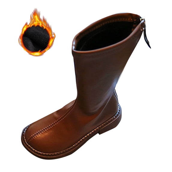 Generic Girls Leather Long Boots Kids Fashion Knee High Riding Boots Fall Winter Solid Classic Anti Slip Kid Cow Boys 3t Clothes