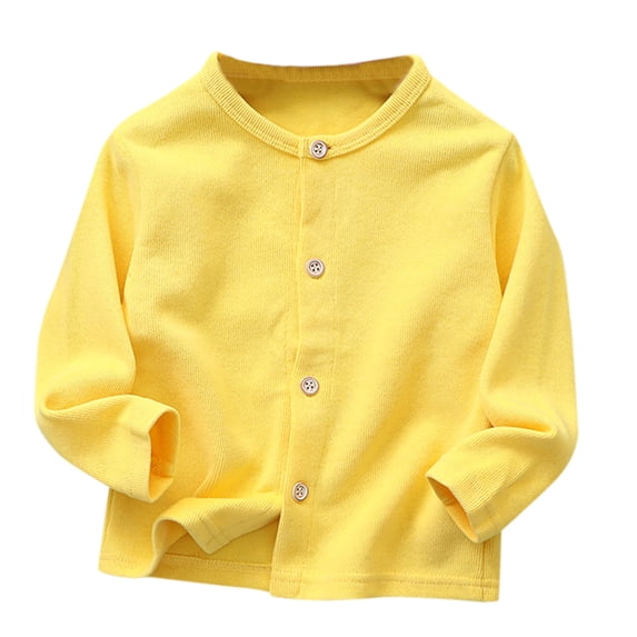 Generic Girls Lightweight Cotton Cardigan Sweater Toddler Knitted School Uniform Long Sleeve Button Sweaters Cute Basic Fall Tops