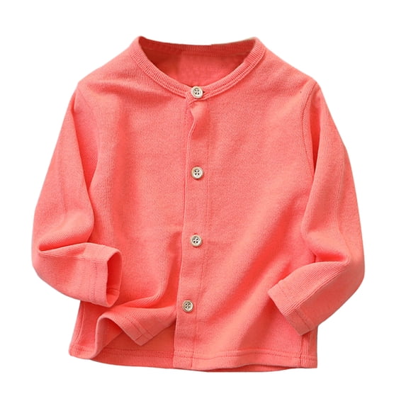 Generic Girls Lightweight Cotton Cardigan Sweater Toddler Knitted School Uniform Long Sleeve Button Sweaters Cute Basic Fall Tops