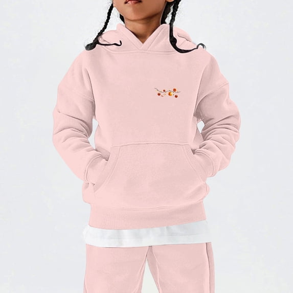 Generic Girls Long Sleeve Hooded Sweatshirt Thick Graphic Hoodie Cute Pullovers Tops Sweater for Kids