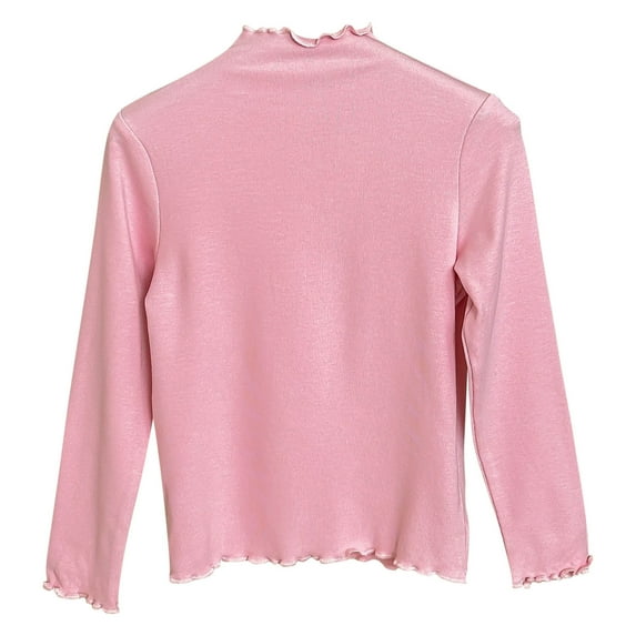 Generic Girls Long Sleeve Undershirt Cute Soft Cotton T-Shirts Kids Basic Layer Tee Tops Graphic Undershirts for 1-10 Years