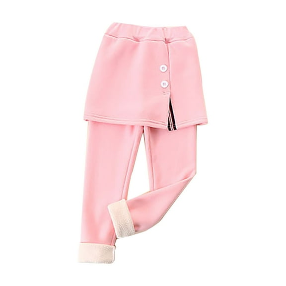 Generic Kid Clothes Girls' Middle Small Children's Fall Winter Padded And Thickened Warm Slim Culottes for Cute Casual Soft Comfortable Breathable(3-4 Years,Pink)