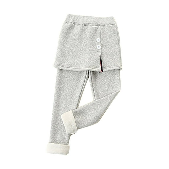 Generic Girls' Middle And Small Children's Fall And Winter Padded And Thickened Warm Slim Culottes Little Girl Leggings Junior Girls' Cozy Leggings Children'S Thermal Long Johns