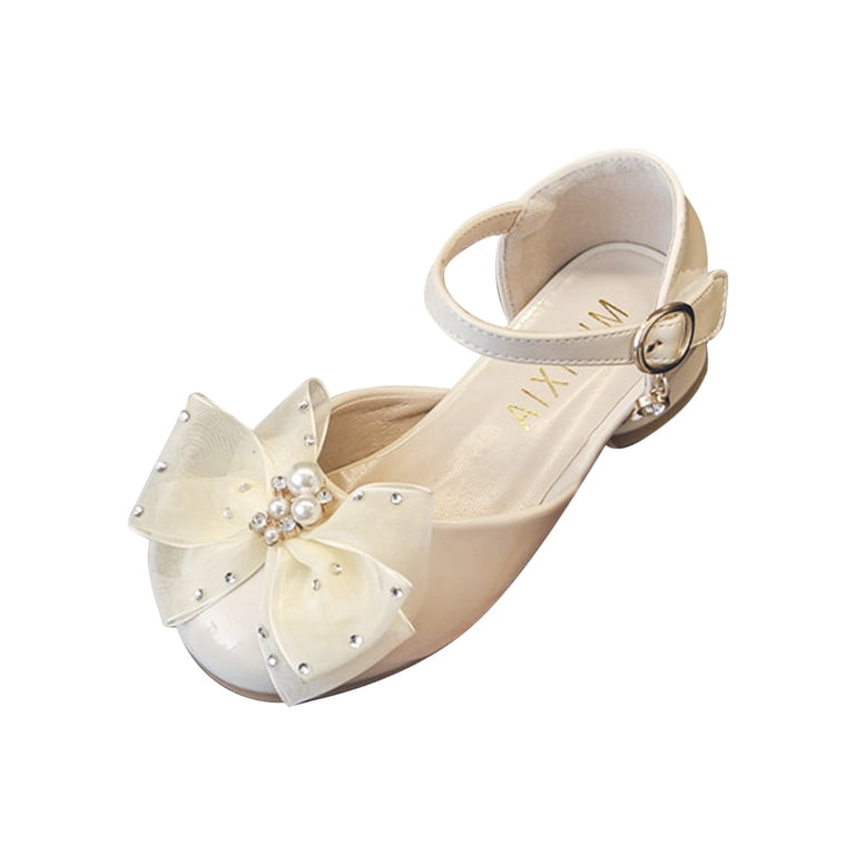 Generic Girls Sandals Dress Shoes Wedding Party On Vacation Low Heels  Autumn Winter Clothes for Catwalk Performance Holiday Party Wedding  Christmas11.5-12 Years White - Walmart.com