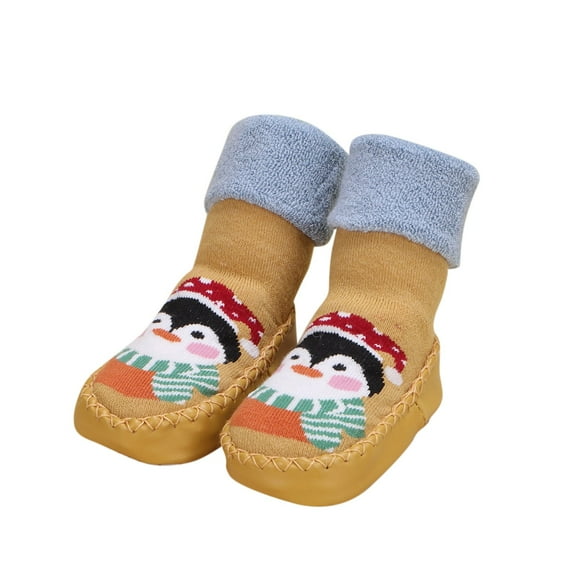 Generic Girls Sneakers Cute Children Toddler Sock Shoes Autumn Winter Boys Girl Slip On Non Slip Warm Comfortable Cartoon Patterns for Fashion Breathable Shoe(2-2.5 Years,Yellow)