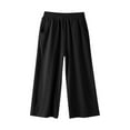 thumbnail image 1 of Generic Girls Solid Color Elastic Waistband Loose Wide Leg Pants Ice Silk Soft And Comfortable Spring Summer And Autumn Girls Wear Toddler Girls Flowy Wide Leg Pants High Waisted Palazzo Pants, 1 of 7