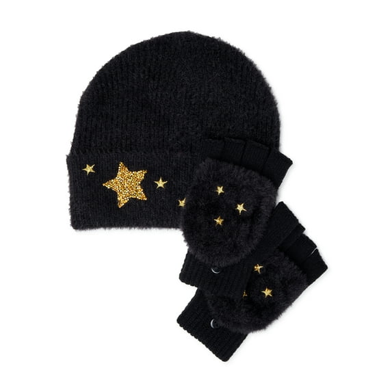 Generic Girls Starry Night Hat and Gloves Set, 2-Piece